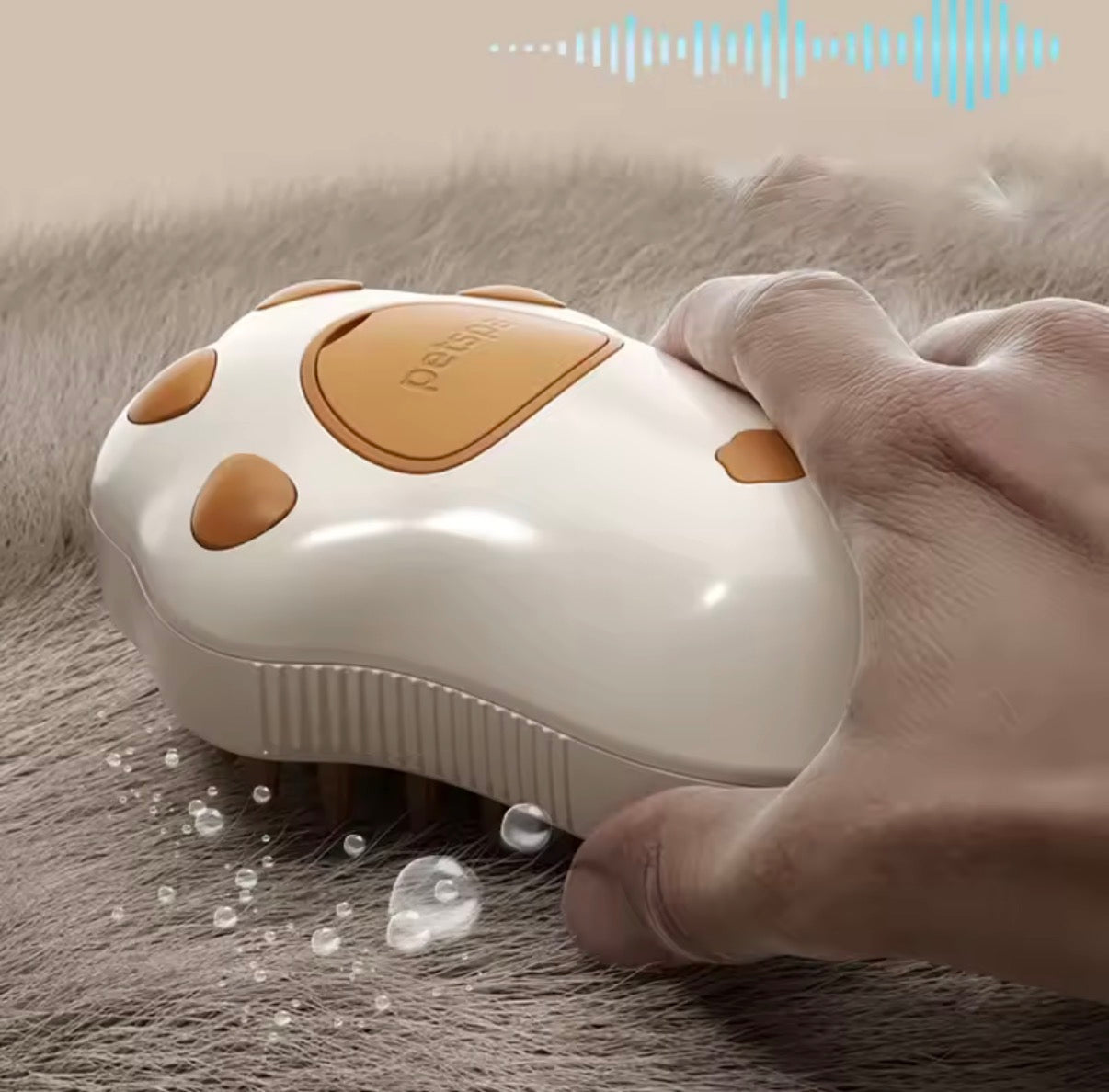Gentle Steam Pet Grooming Brush - Removes Loose Fur Fast