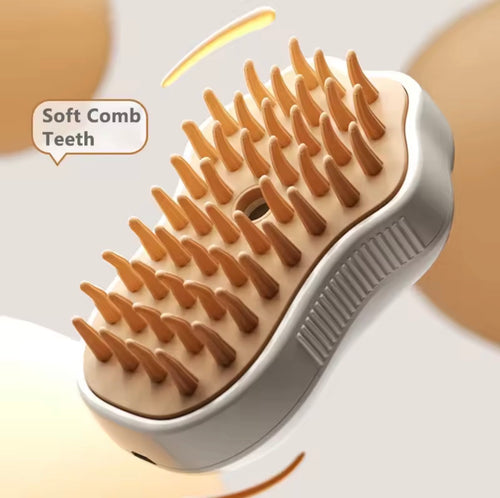 Gentle Steam Pet Grooming Brush - Removes Loose Fur Fast