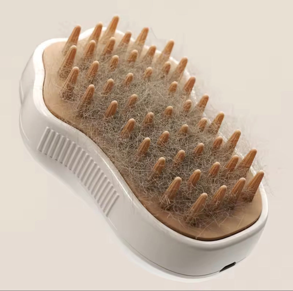 Gentle Steam Pet Grooming Brush - Removes Loose Fur Fast