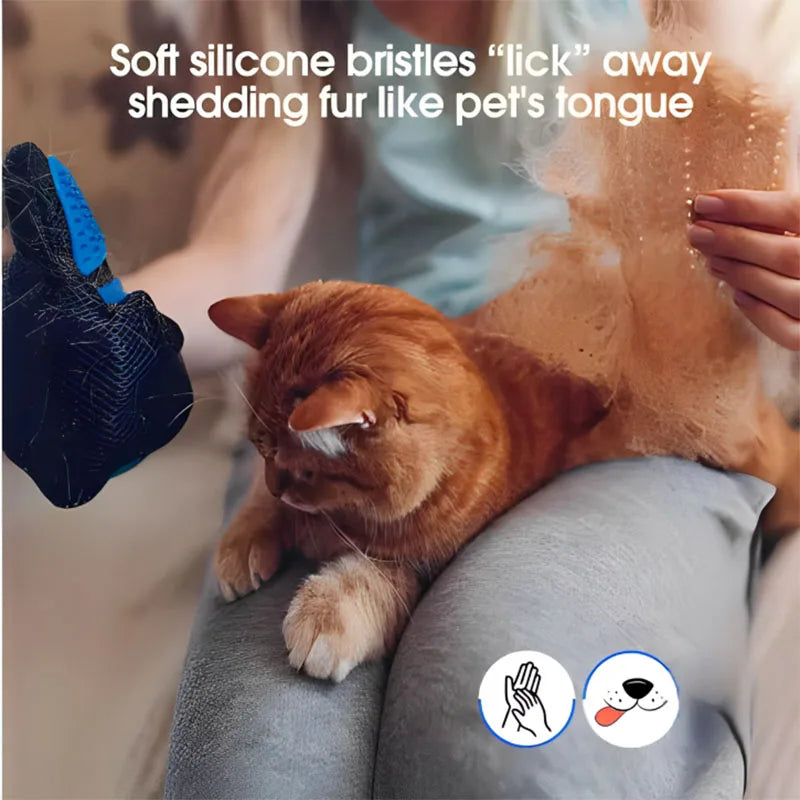 2-Pack Pet Hair Grooming Gloves - Removes Loose Hair Fast