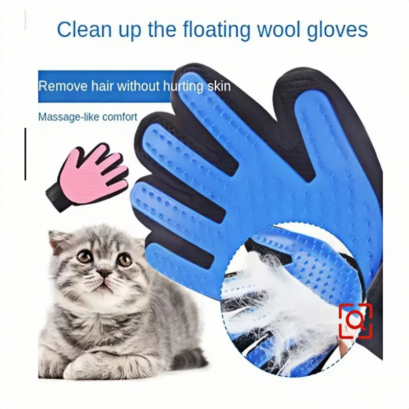 2-Pack Pet Hair Grooming Gloves - Removes Loose Hair Fast