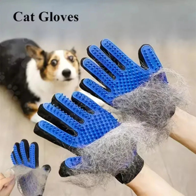 2-Pack Pet Hair Grooming Gloves - Removes Loose Hair Fast